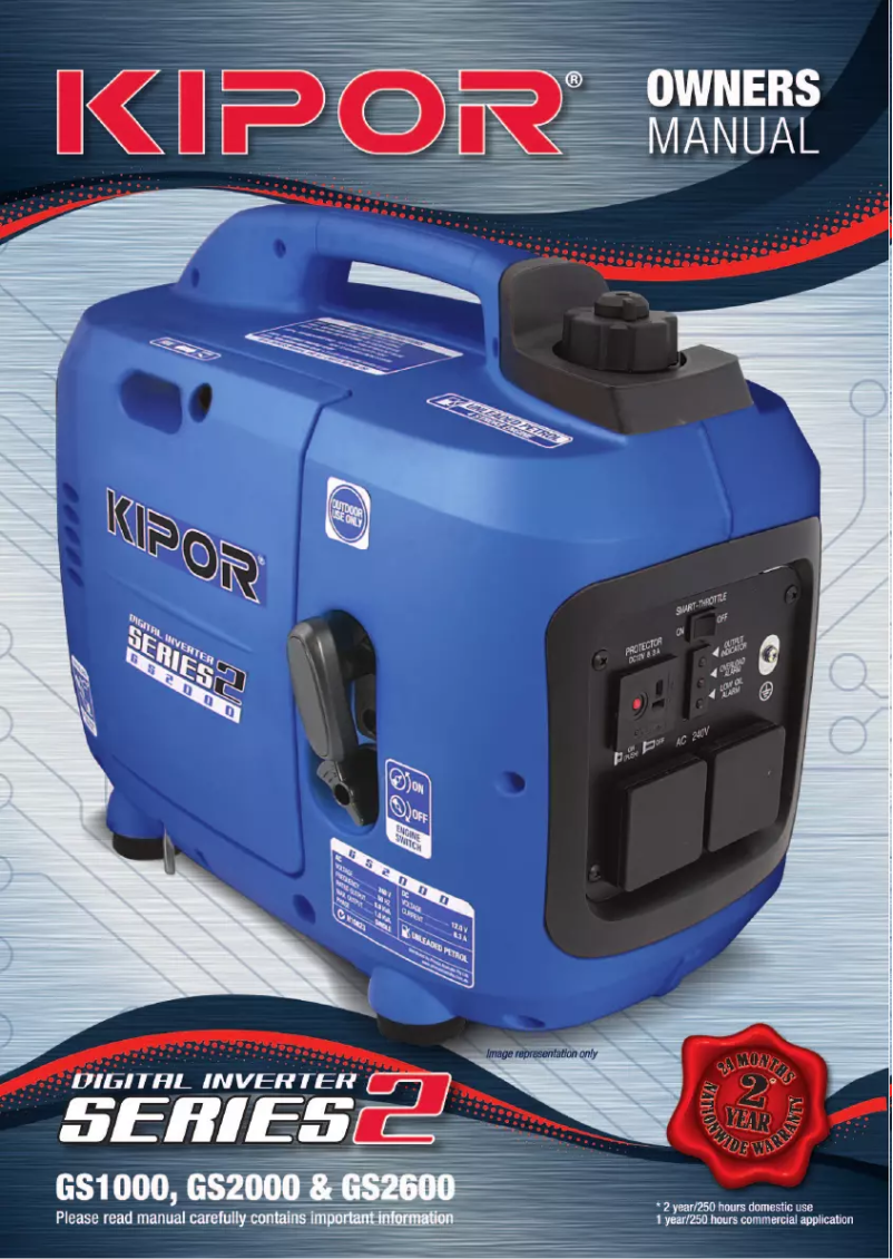 Page 1 de la notice Manuel utilisateur Kipor GS1000