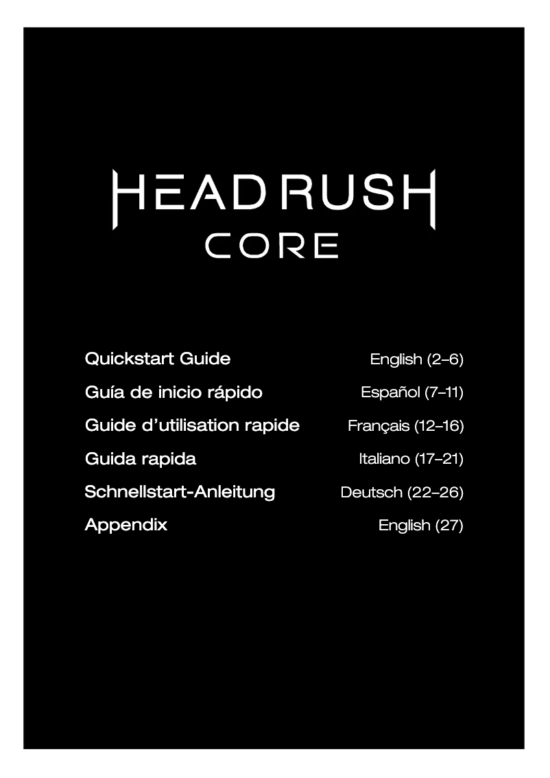 Page n°1 - Guide de démarrage rapide HeadRush Core