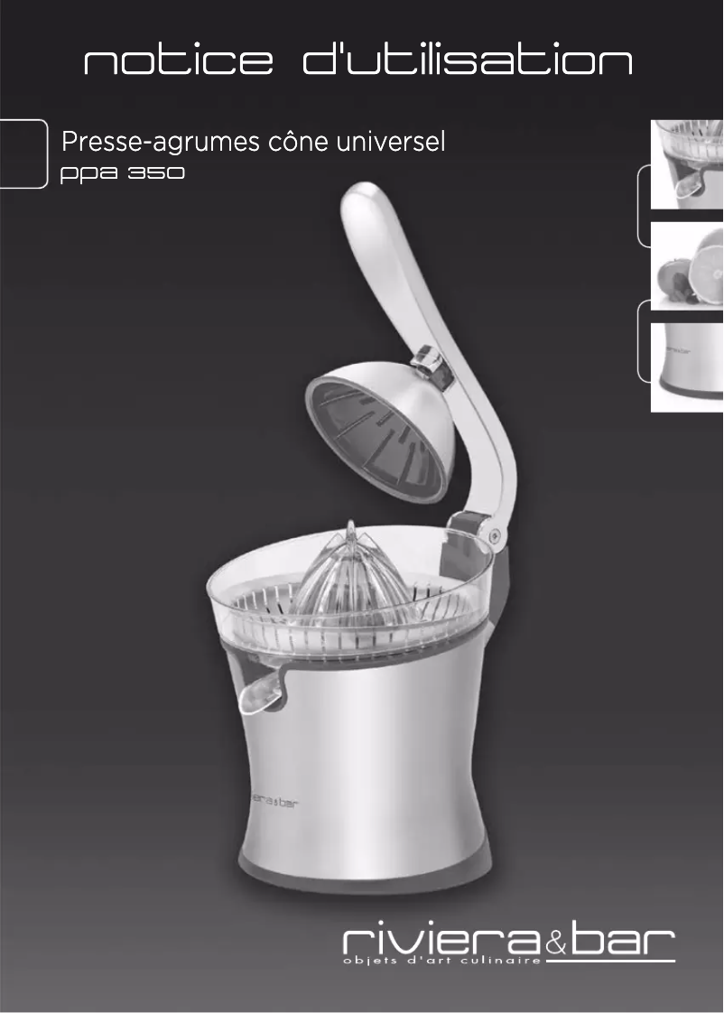 Page 1 de la notice Manuel utilisateur Riviera & Bar PPA350