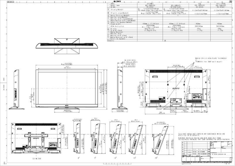 Page 1 de la notice Guide d'installation Sony Bravia KDL-46BX450