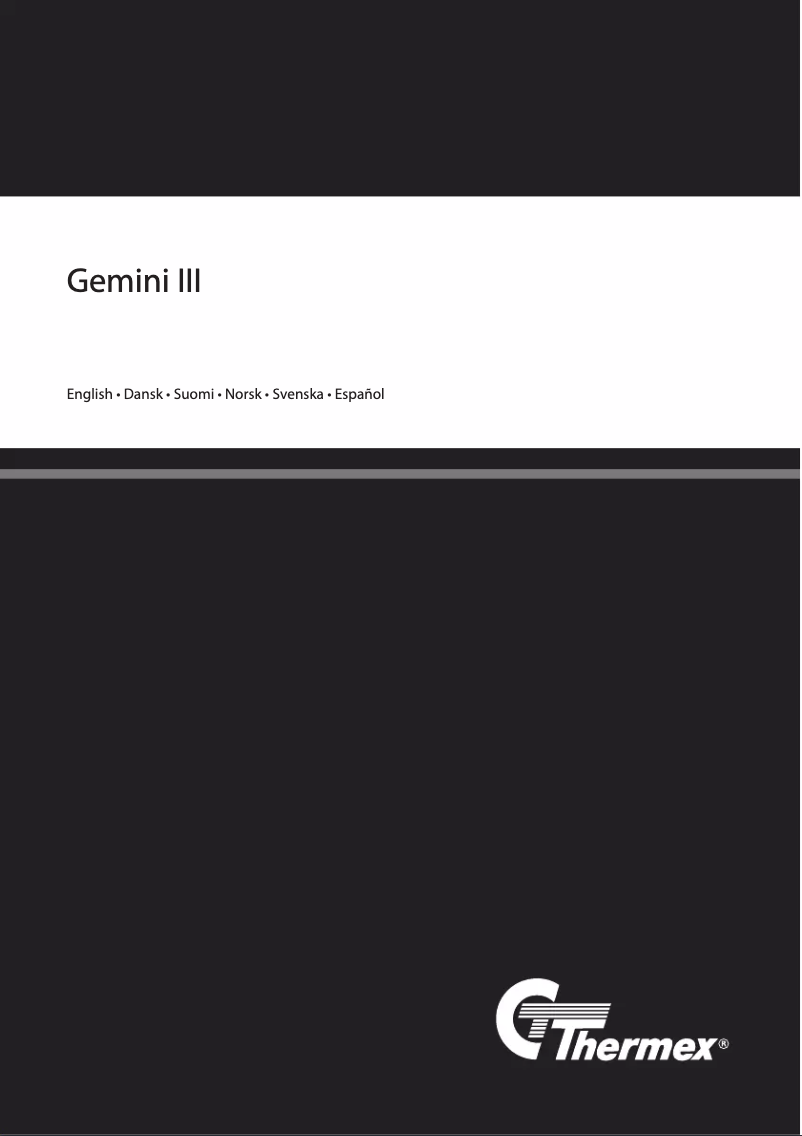 Page n°1 - Guide d'installation Thermex Gemini III