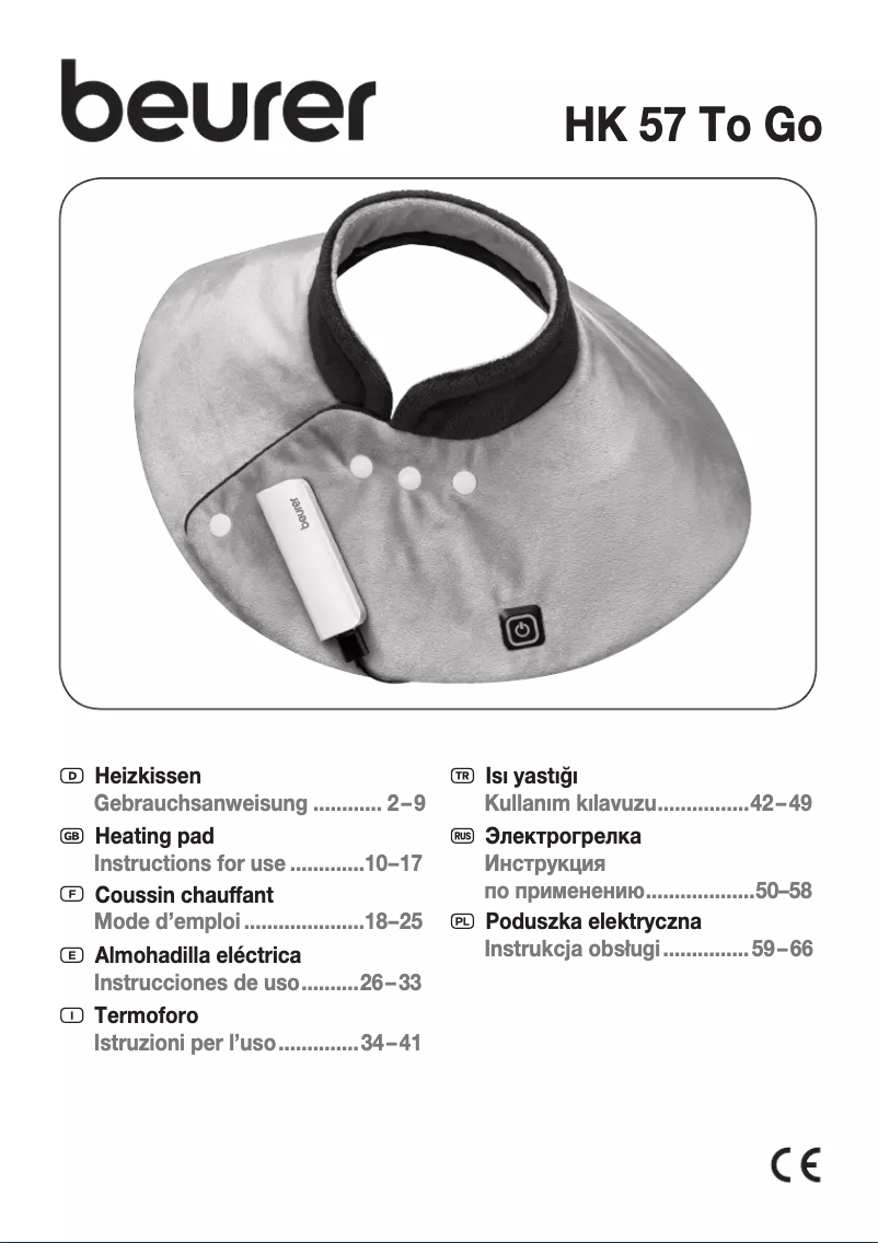 Page n°1 - Manuel d'utilisation et d'entretien Beurer HK 57