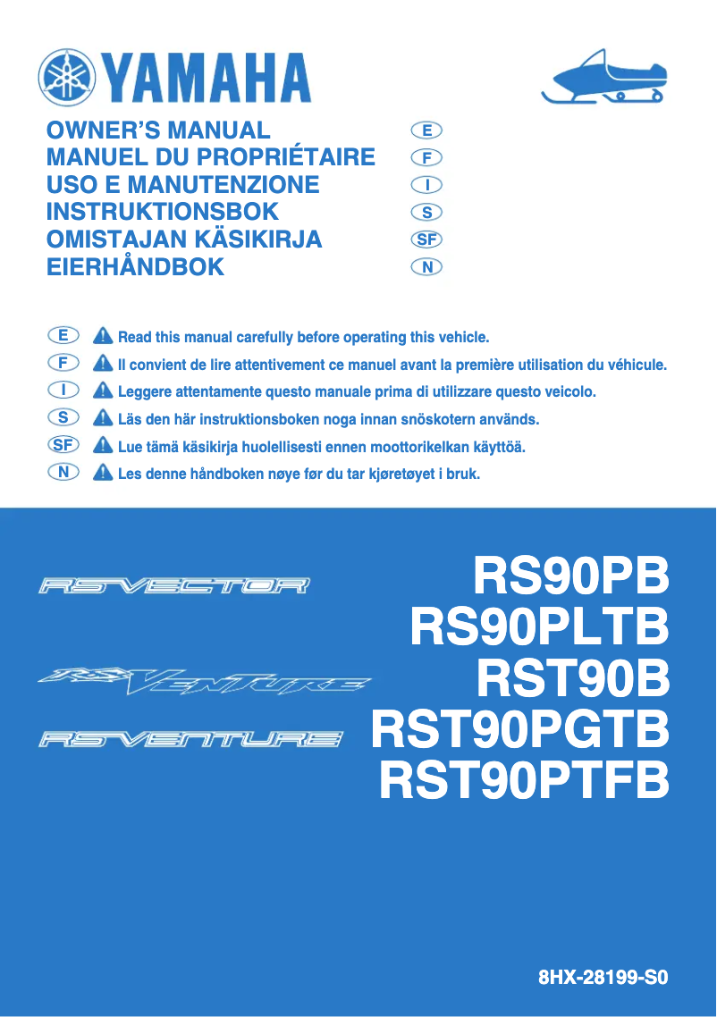 Page 1 de la notice Manuel utilisateur Yamaha RS Venture TF (2012)