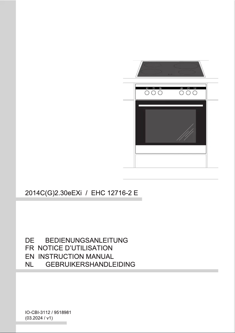 Page n°1 - Manuel utilisateur Amica EHC 12716-2 E