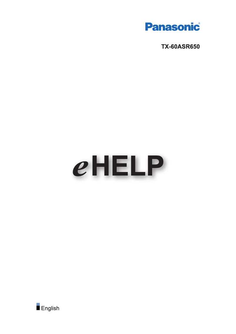 Page 1 de la notice Manuel utilisateur Panasonic Viera TX-60ASR650