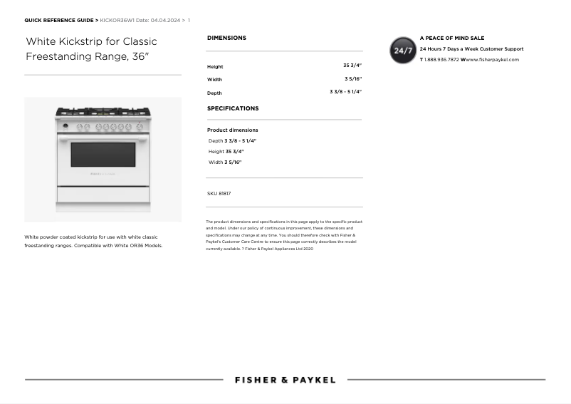 Image de la première page du manuel de l'appareil KICKOR36W1