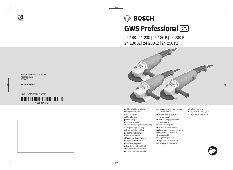 Page n°1 - Manuel utilisateur Bosch GWS 24-180 Professional