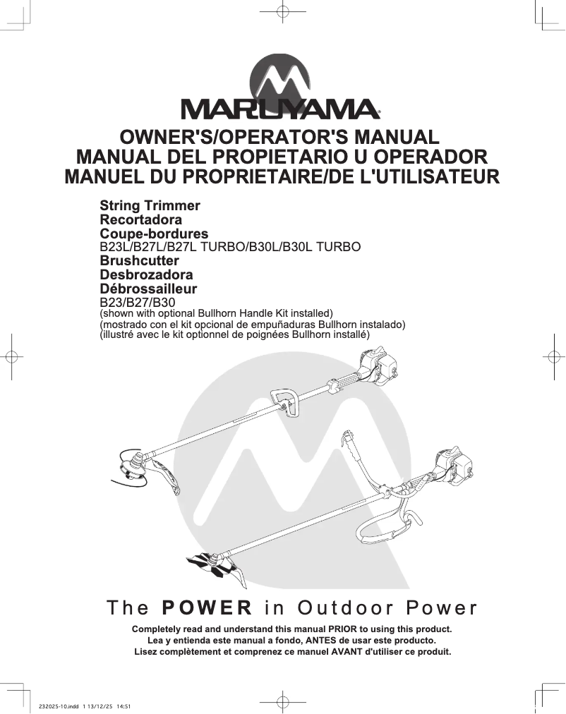 Page 1 de la notice Manuel utilisateur Maruyama B30L