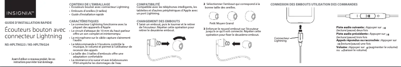 Page 1 de la notice Manuel utilisateur Insignia NS-HPLTNG23