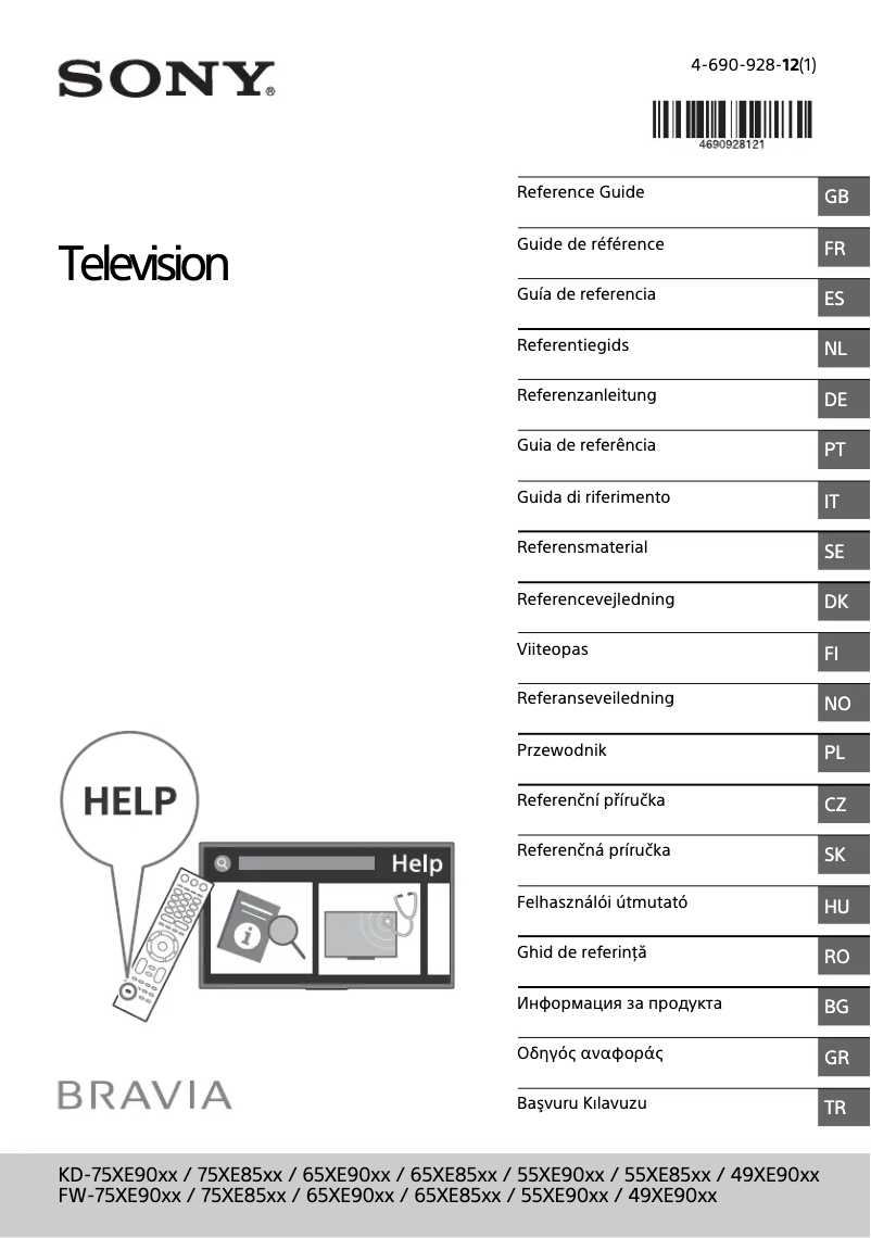 Page n°1 - Mode d'emploi Sony FW-75XE9001