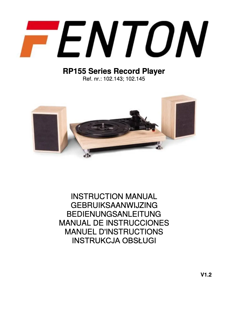 Page 1 de la notice Manuel utilisateur Fenton RP155B