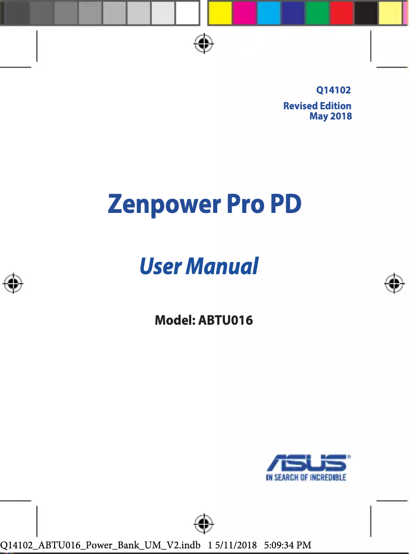 Page 1 de la notice Manuel utilisateur Asus Zenpower Pro PD ABTU016