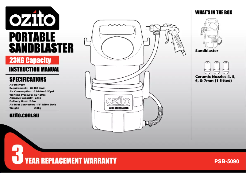 Página 1 del manual Manual de usuario Ozito PSB-5090