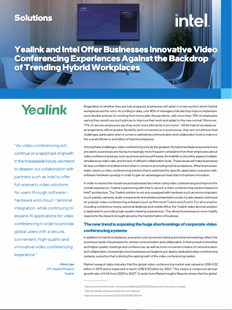 Page n°1 - Brochure Yealink MVC640