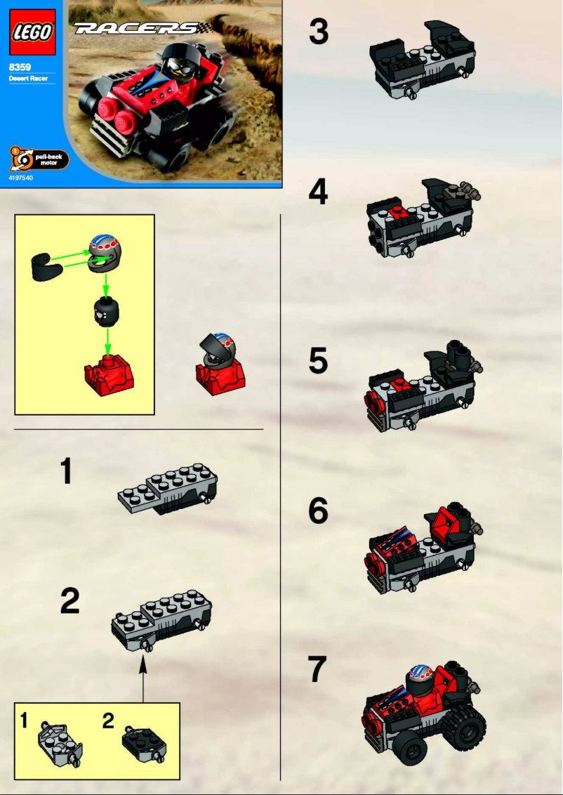 Page n°1 - Manuel utilisateur Lego Racers 8359