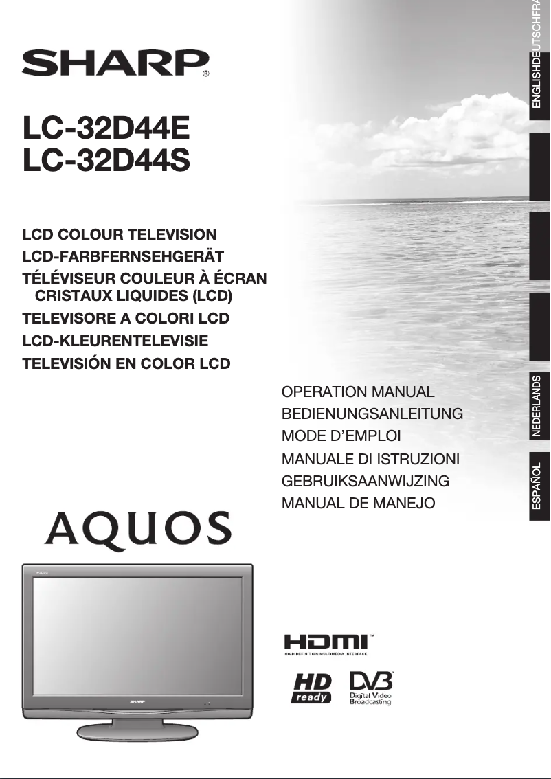 Page n°1 - Manuel utilisateur Sharp AQUOS LC-32D44E