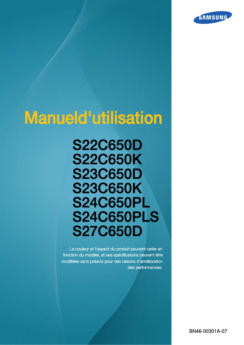 Page n°1 - Manuel utilisateur Samsung S23C650K