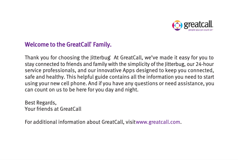 Image de la première page du manuel de l'appareil Jitterbug Plus