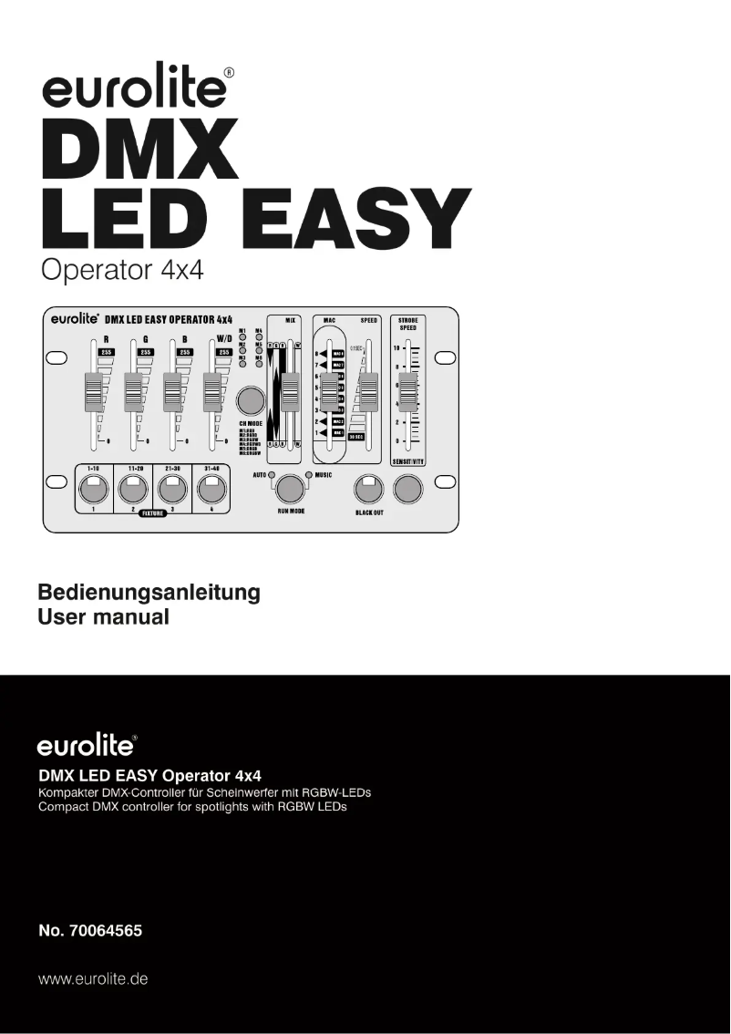 Page 1 de la notice Manuel utilisateur Eurolite DMX LED EASY Operator 4x4