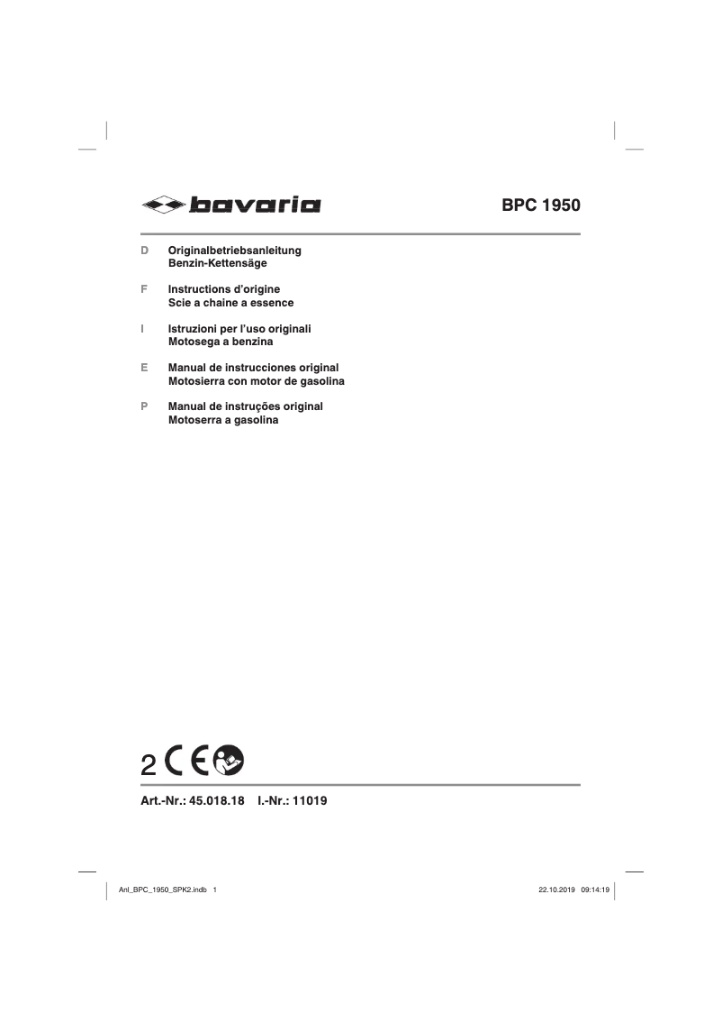 Image de la première page du manuel de l'appareil BPC 1950