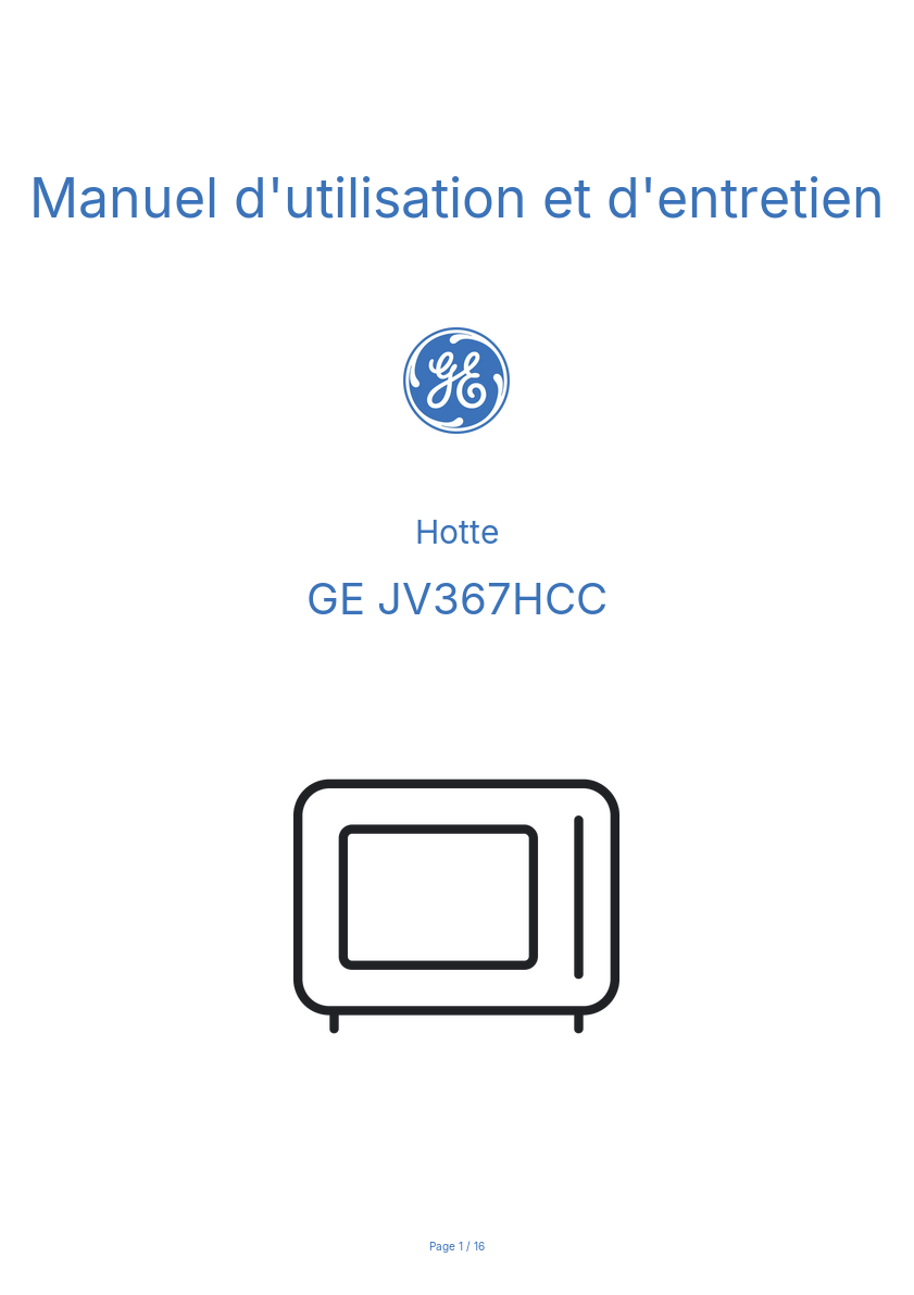 Image de la première page du manuel de l'appareil JV367HCC