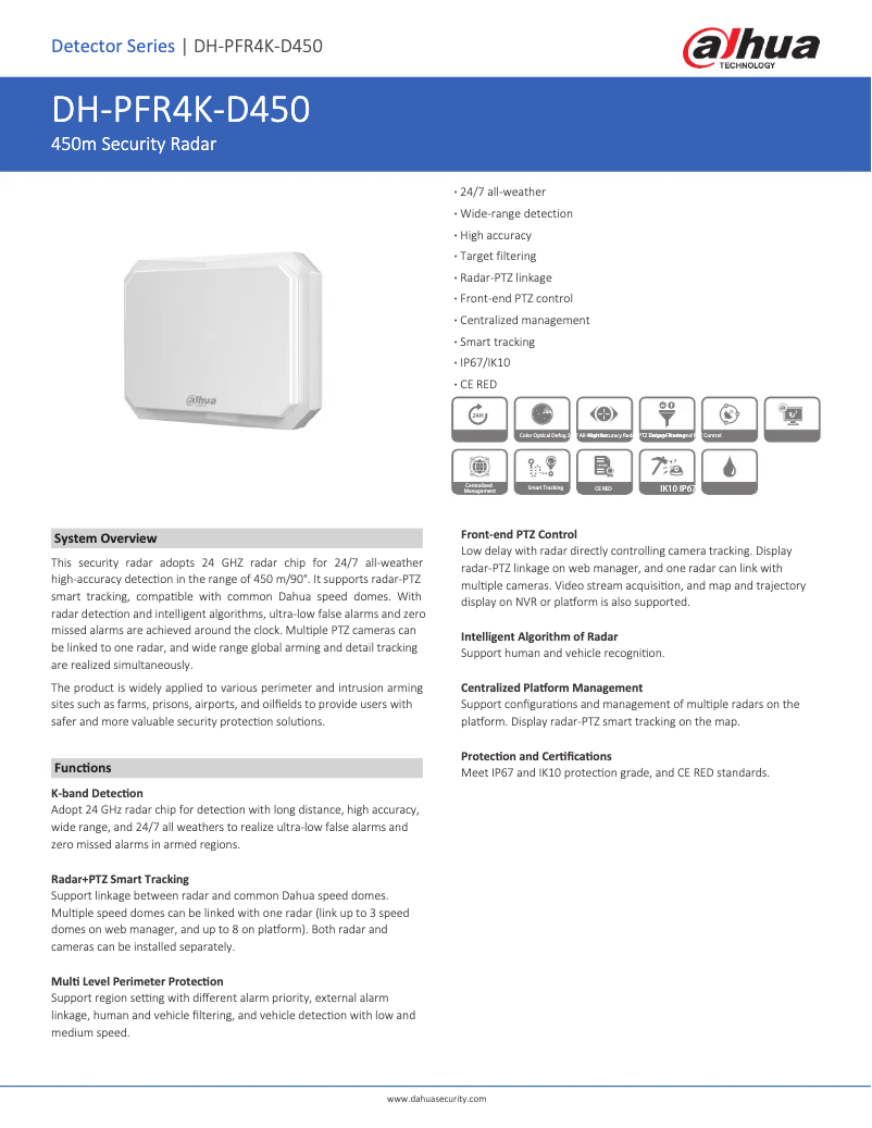 First page image of the manual for PFR4K-D450