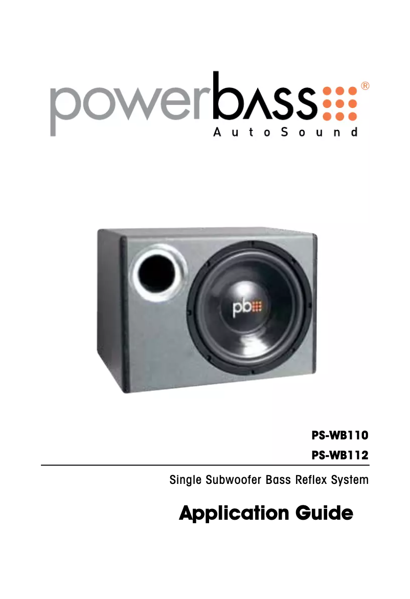 Page n°1 - Manuel utilisateur PowerBass PS-WB112