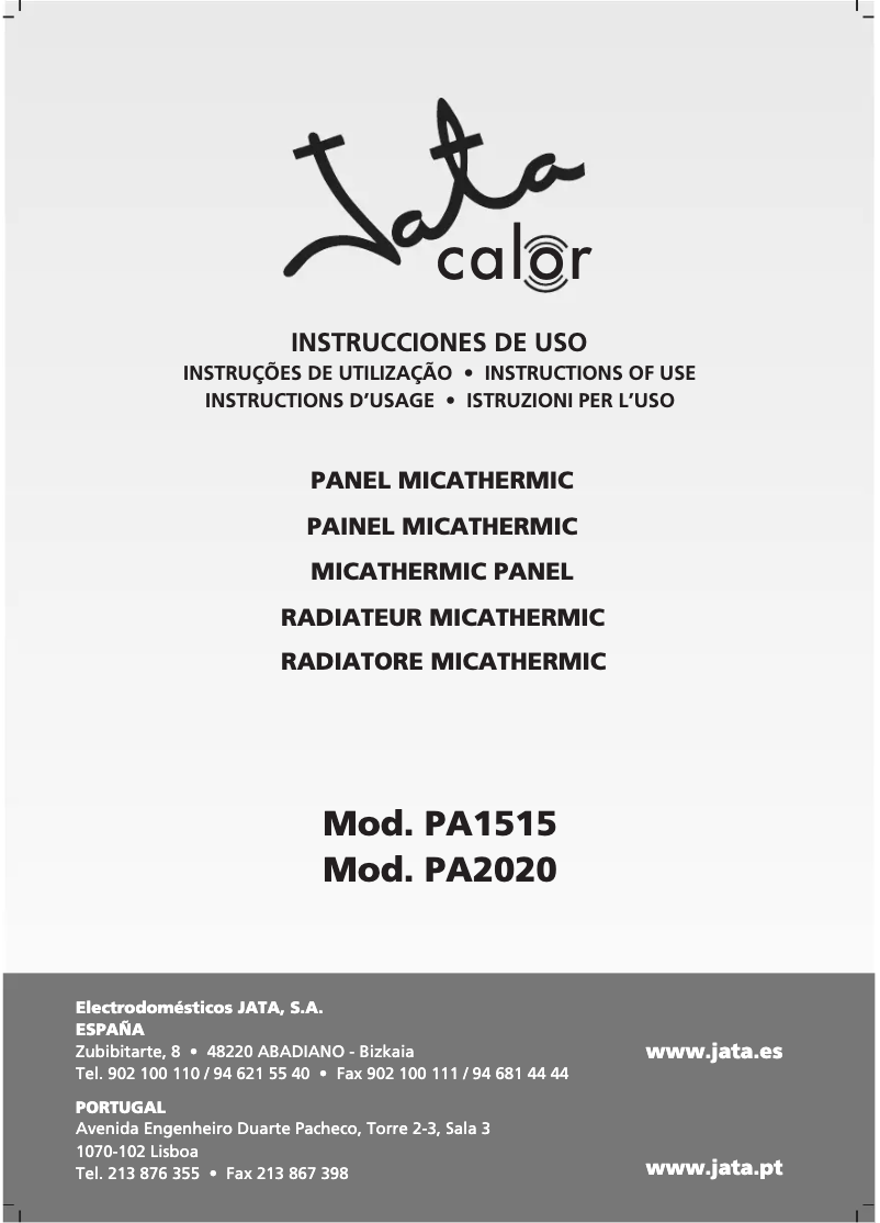 Página 1 del manual Manual de usuario Jata PA1515