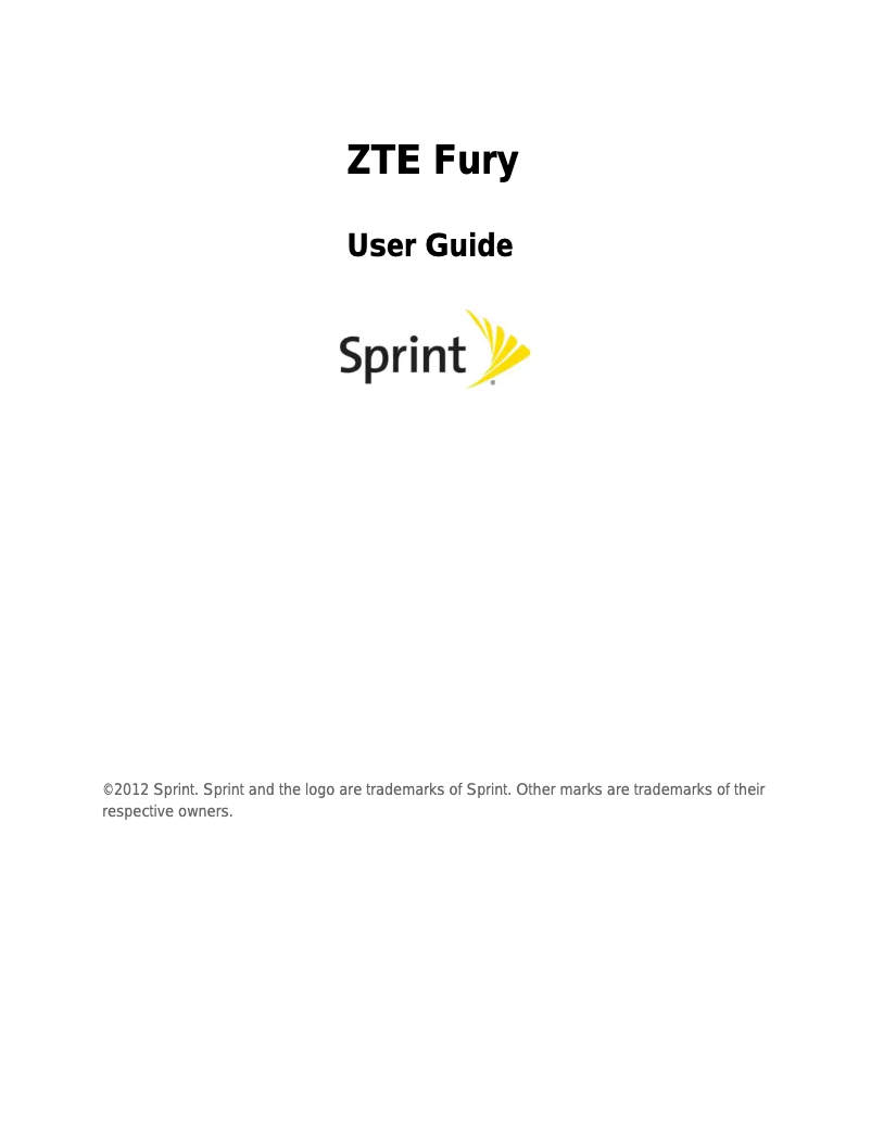 Page 1 de la notice Manuel utilisateur ZTE Fury