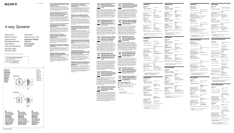 Image de la première page du manuel de l'appareil XS-GTX1340C