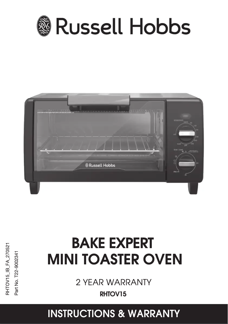 Page 1 de la notice Manuel utilisateur Russell Hobbs RHTOV15