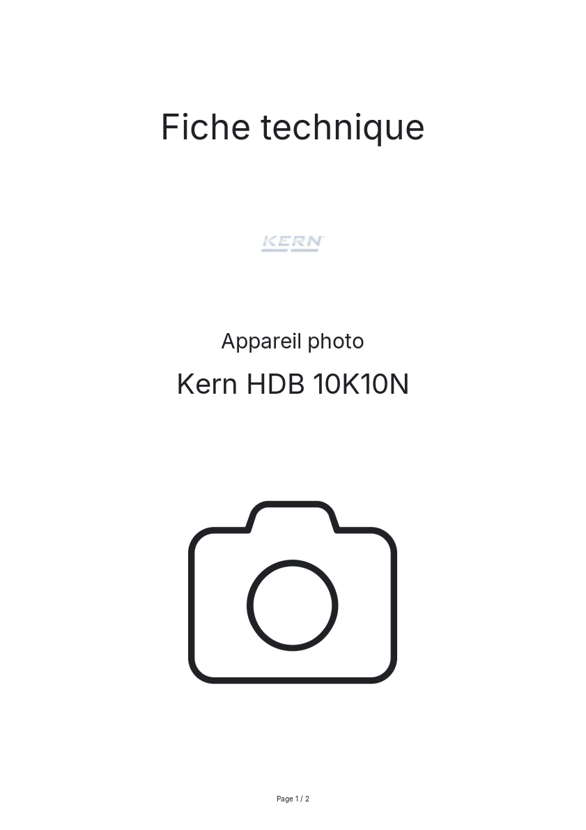Image de la première page du manuel de l'appareil HDB 10K10N