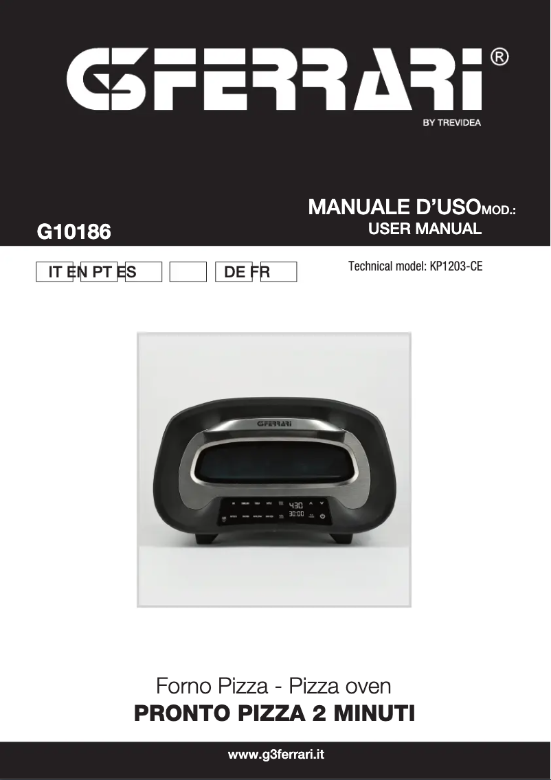 Página 1 del manual Manual de usuario G3 Ferrari Pronto Pizza 2 minuti G10186