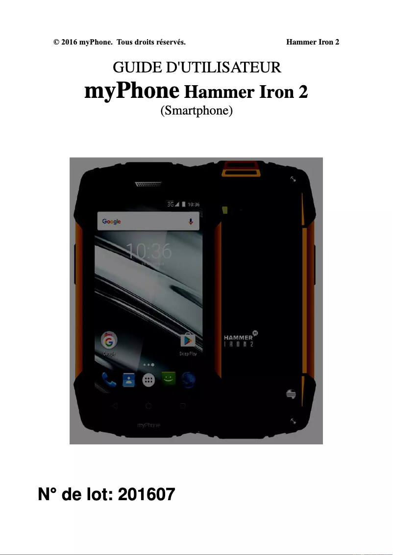 Page 1 de la notice Manuel utilisateur myPhone Hammer Iron 2