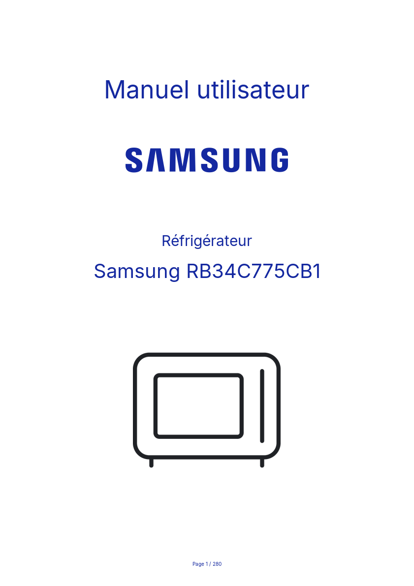 Page n°1 - Manuel utilisateur Samsung RB34C775CB1