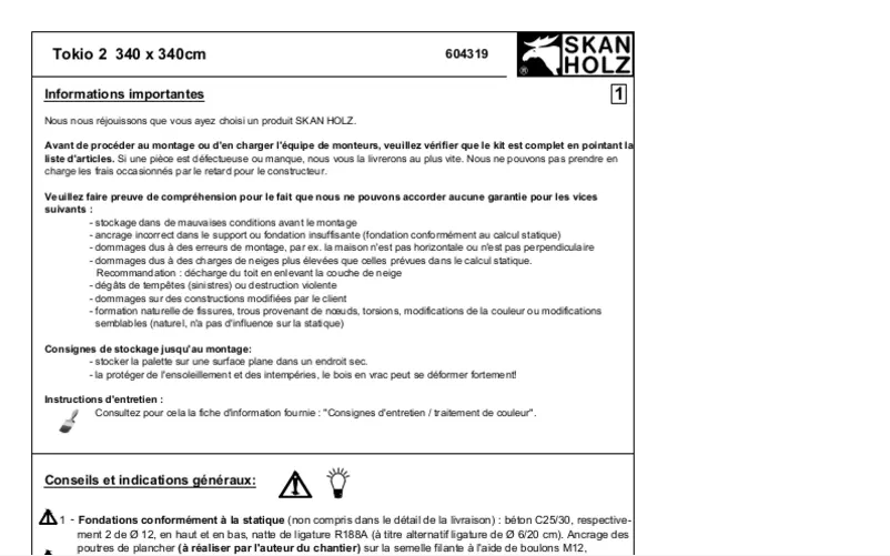 Página 1 del manual Manual de usuario Skan Holz Tokio 2
