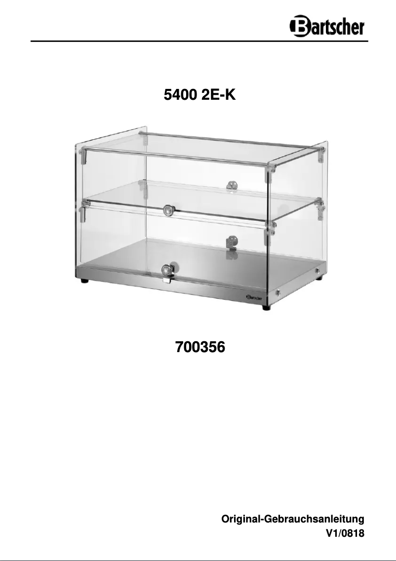 Page n°1 - Manuel utilisateur Bartscher 5400 2E-K