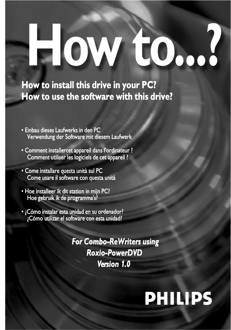 Page 1 de la notice Manuel utilisateur Philips RWDV3210K