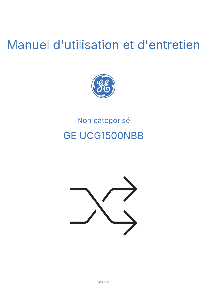 Image de la première page du manuel de l'appareil UCG1500NBB