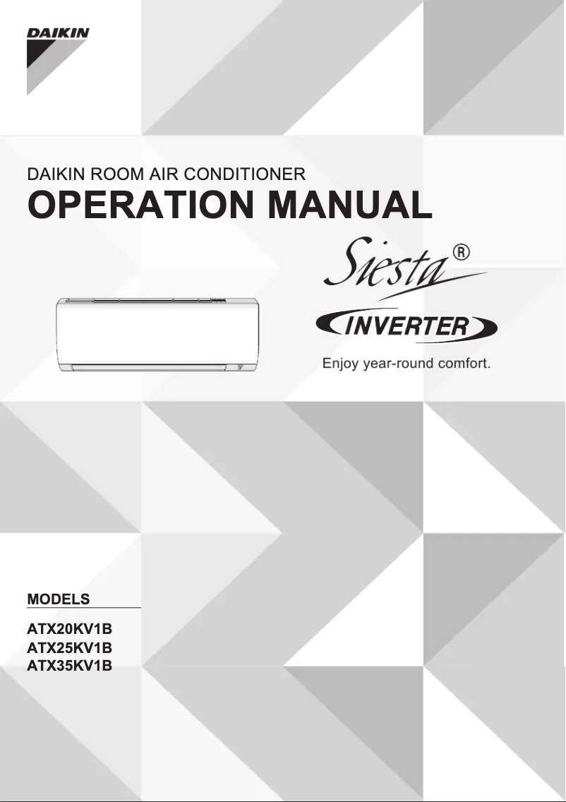 Page n°1 - Manuel utilisateur Daikin ATX35K2V1B