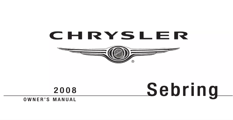 Page 1 de la notice Manuel utilisateur Chrysler Sebring Sedan (2008)