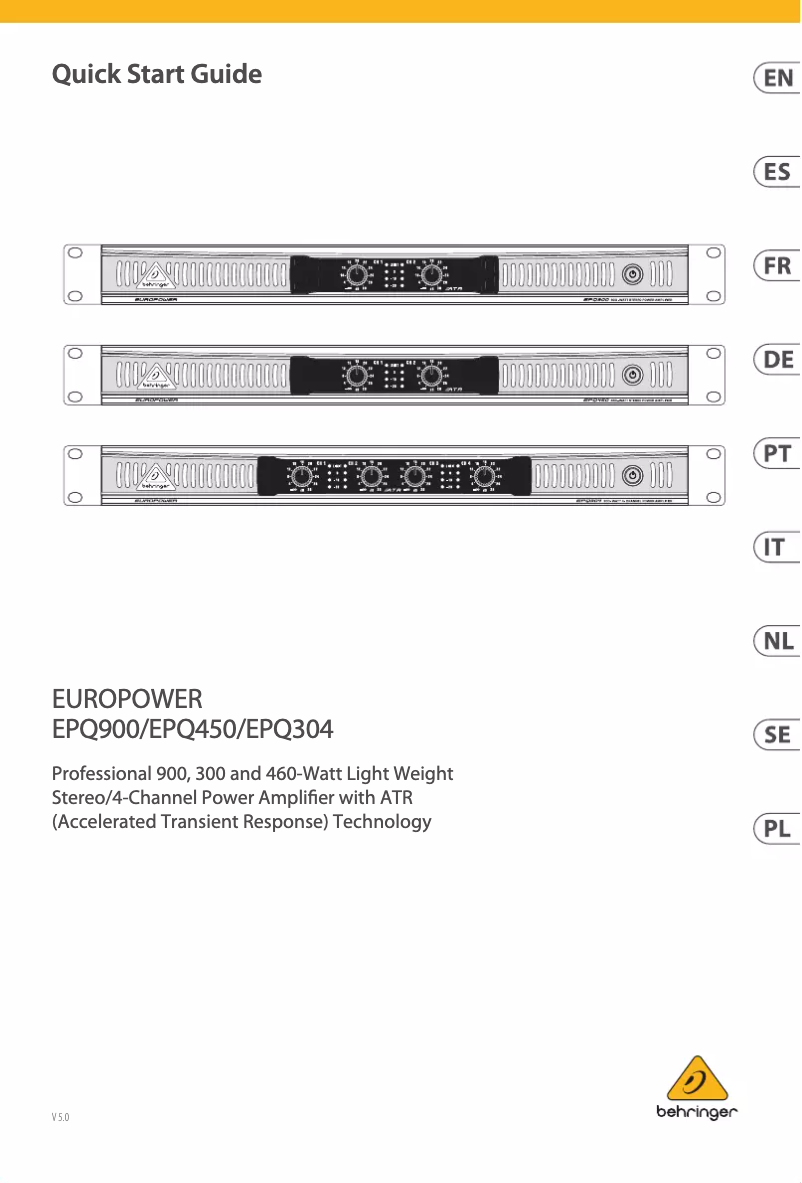 Page 1 de la notice Manuel utilisateur Behringer Europower EPQ900