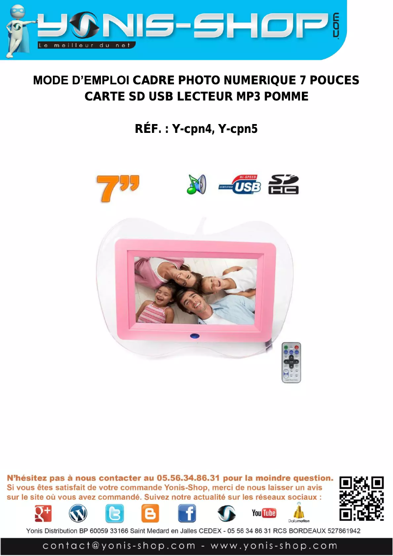 Image de la première page du manuel de l'appareil Y-cpn4