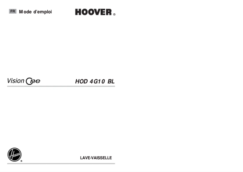 Page n°1 - Manuel utilisateur Hoover HOD 4G10 BL-47
