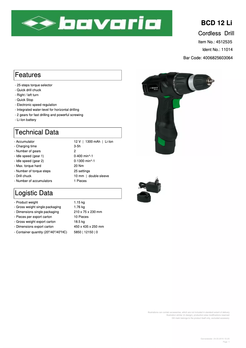 Imagen de la primera página del manual del dispositivo BCD 12 Li