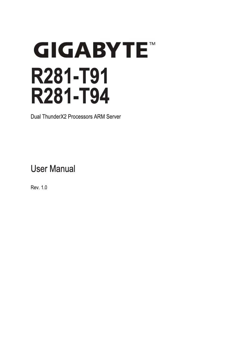 Image de la première page du manuel de l'appareil R281-T94