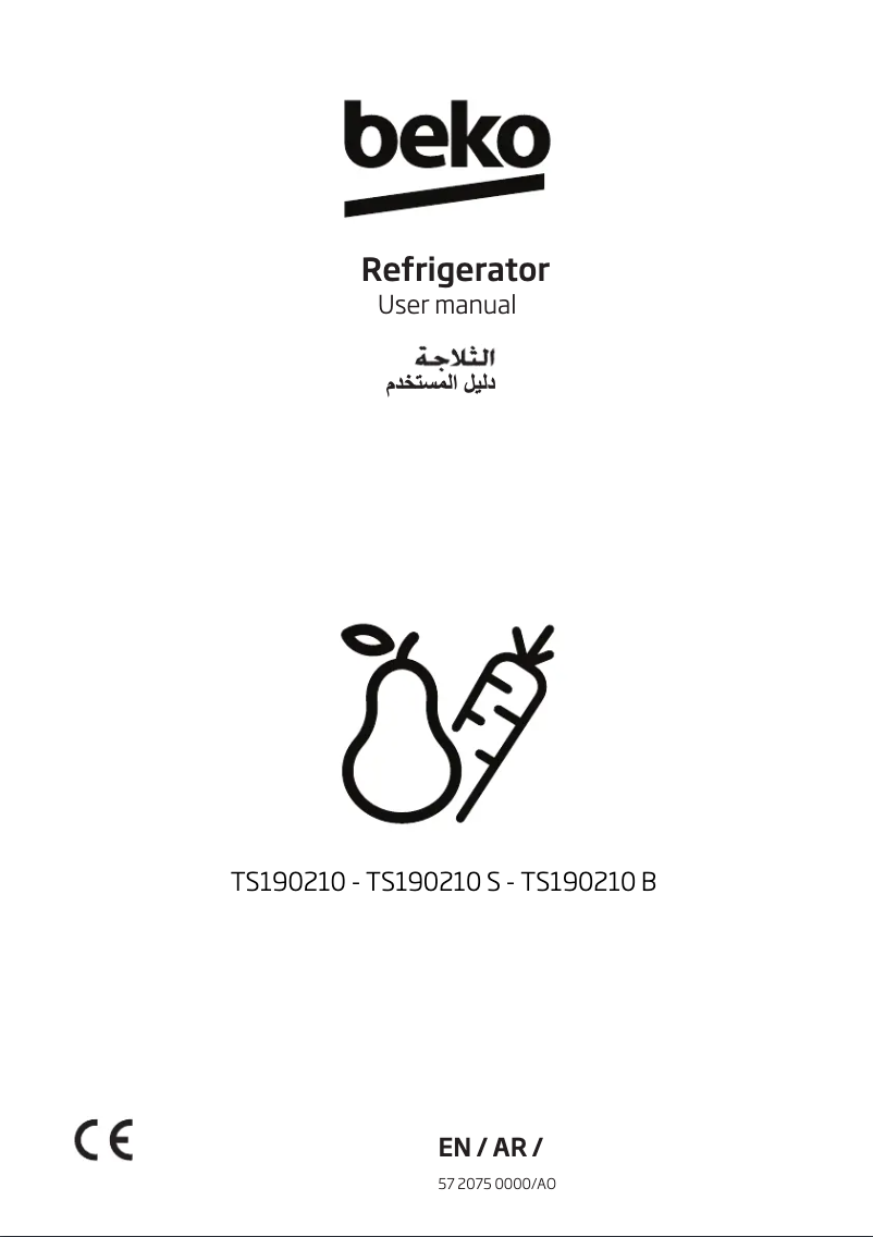 Page 1 de la notice Manuel utilisateur Beko TS190210S