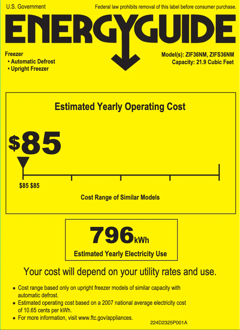 Image de la première page du manuel de l'appareil ZIF36NMLH