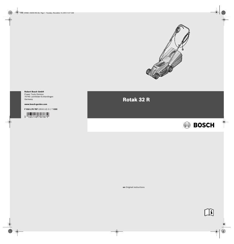Page 1 of the manual User Manual Bosch Rotak 32 R