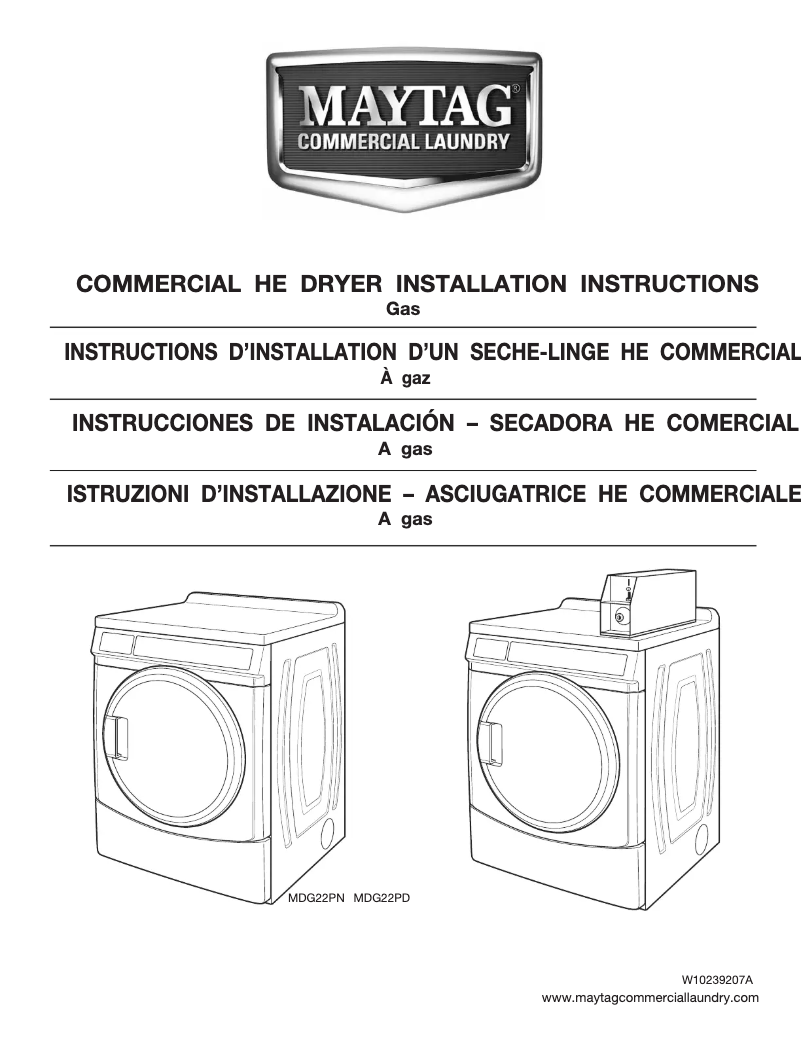 Page 1 de la notice Manuel utilisateur Maytag MDG22PD